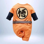 Dos du body bébé Dragon Ball avec ceinture noire imprimée, design fidèle à Goku