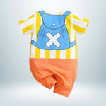 Dos du body Chopper pour bébé avec imprimé sac à dos bleu à croix blanche