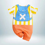 Dos du body Chopper pour bébé avec imprimé sac à dos bleu à croix blanche