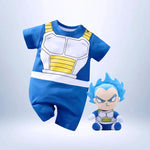 Pack bébé Dragon Ball avec body Vegeta et peluche Super Saiyan Blue