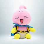 Peluche bébé Majin Buu rose joyeuse avec cape bleue inspirée de Dragon Ball Z