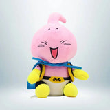 Peluche bébé Majin Buu rose joyeuse avec cape bleue inspirée de Dragon Ball Z